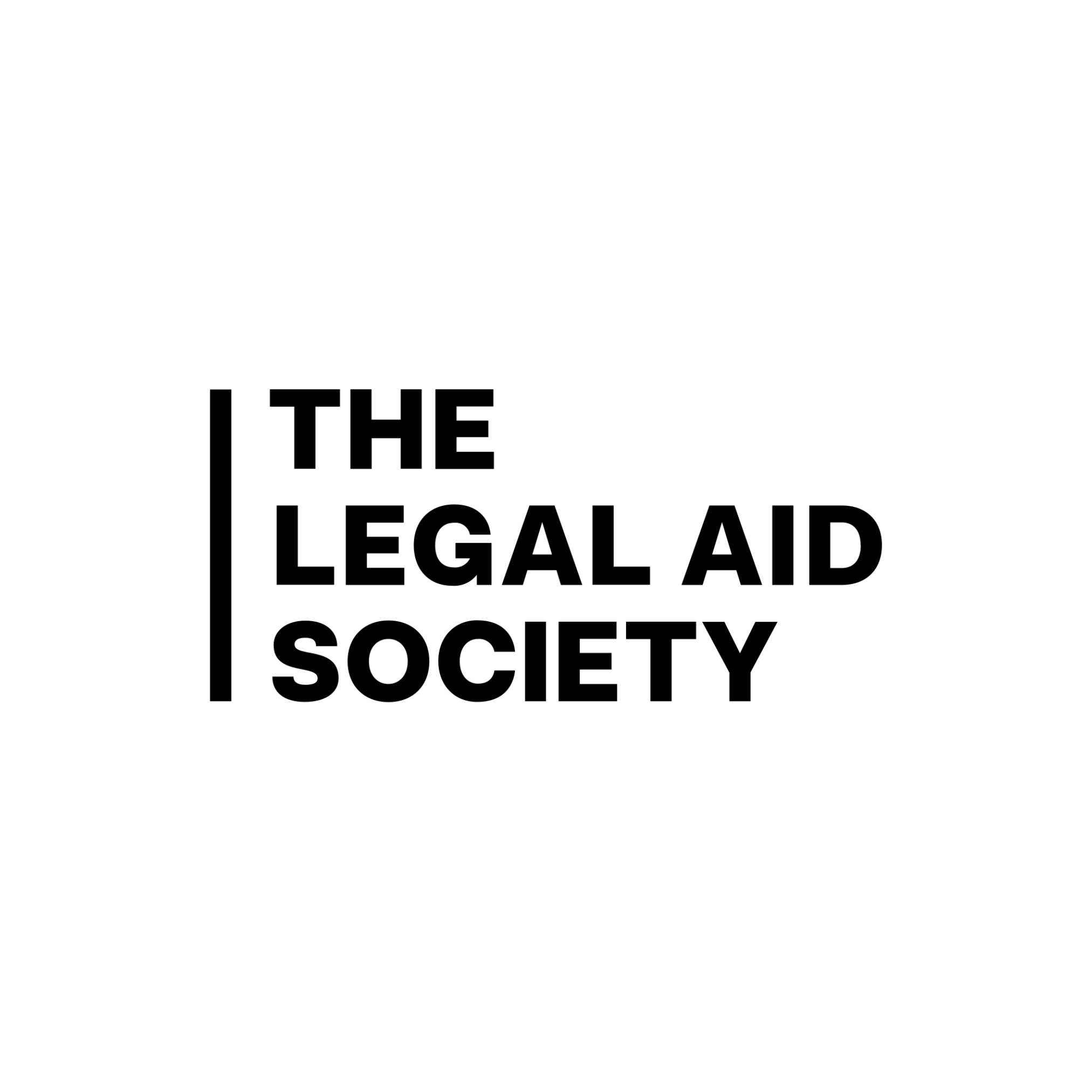 Logo with black text 'The Legal Aid Society' on a white background.