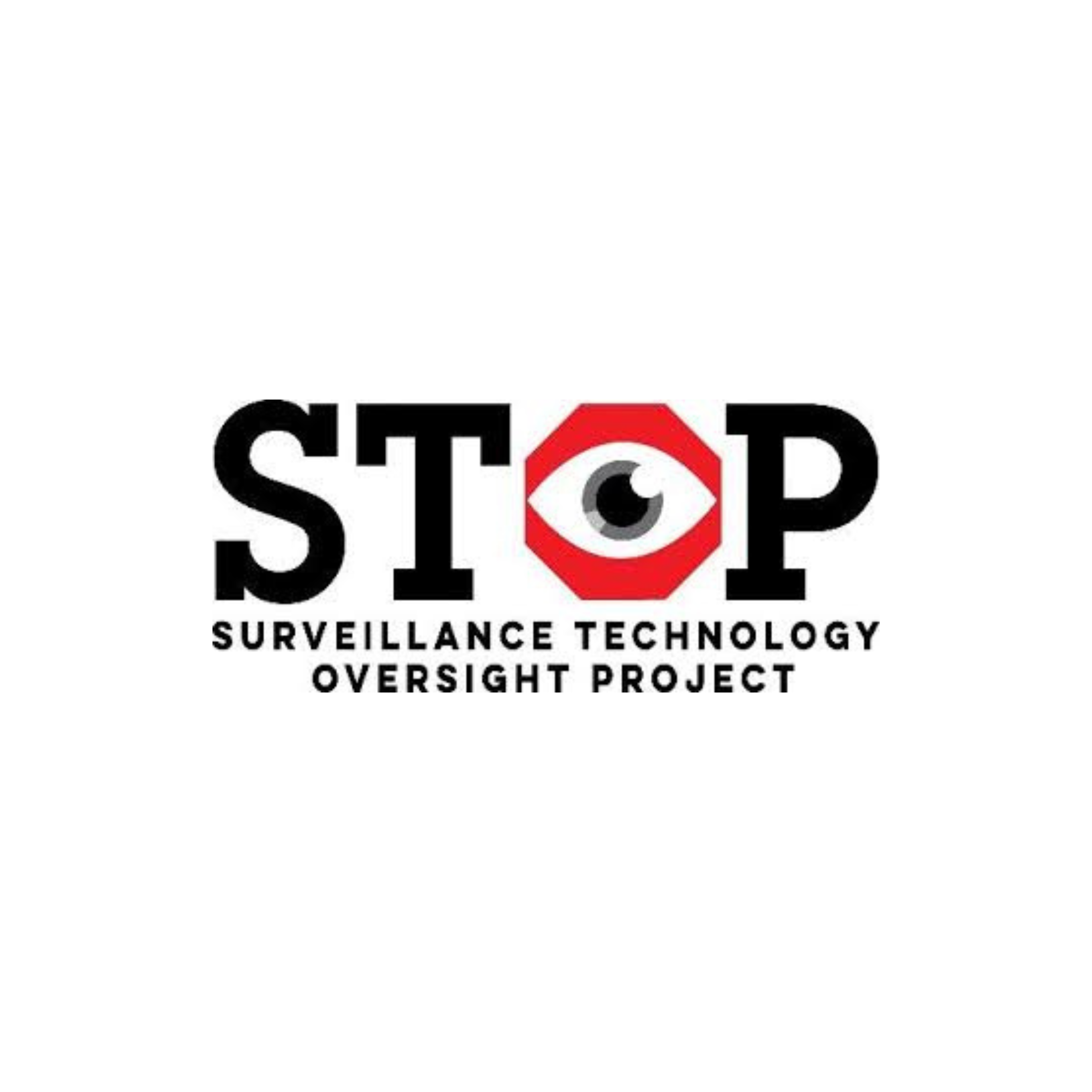 Logo with the word 'STOP,' featuring an eye in the 'O,' and the text 'SURVEILLANCE TECHNOLOGY OVERSIGHT PROJECT' underneath.