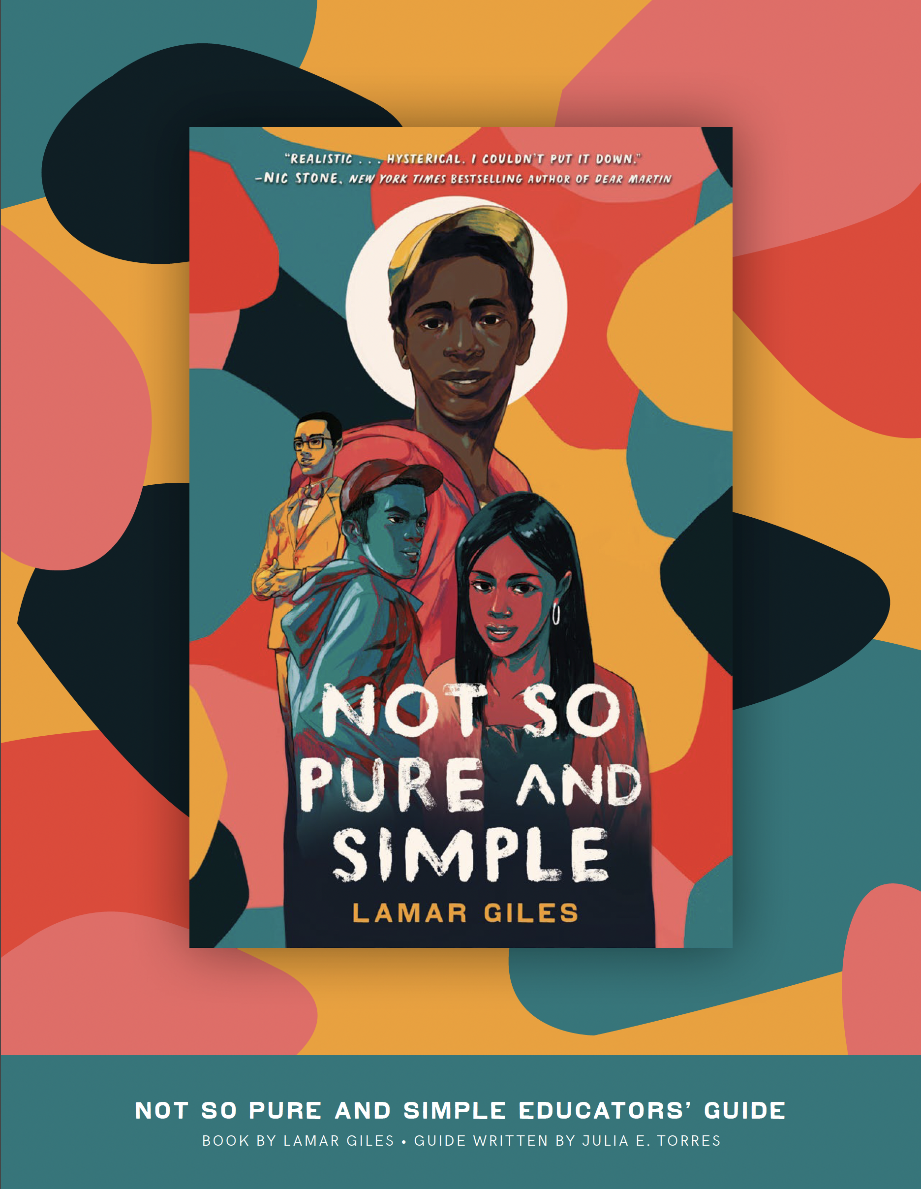 Resembles the stained glass in church windows wFour black teenagers are prominently feature in varying hues. Tight Reads NOT SO PURE AND SIMPLE by Lamar Giles, and Educator's Guide by Ju