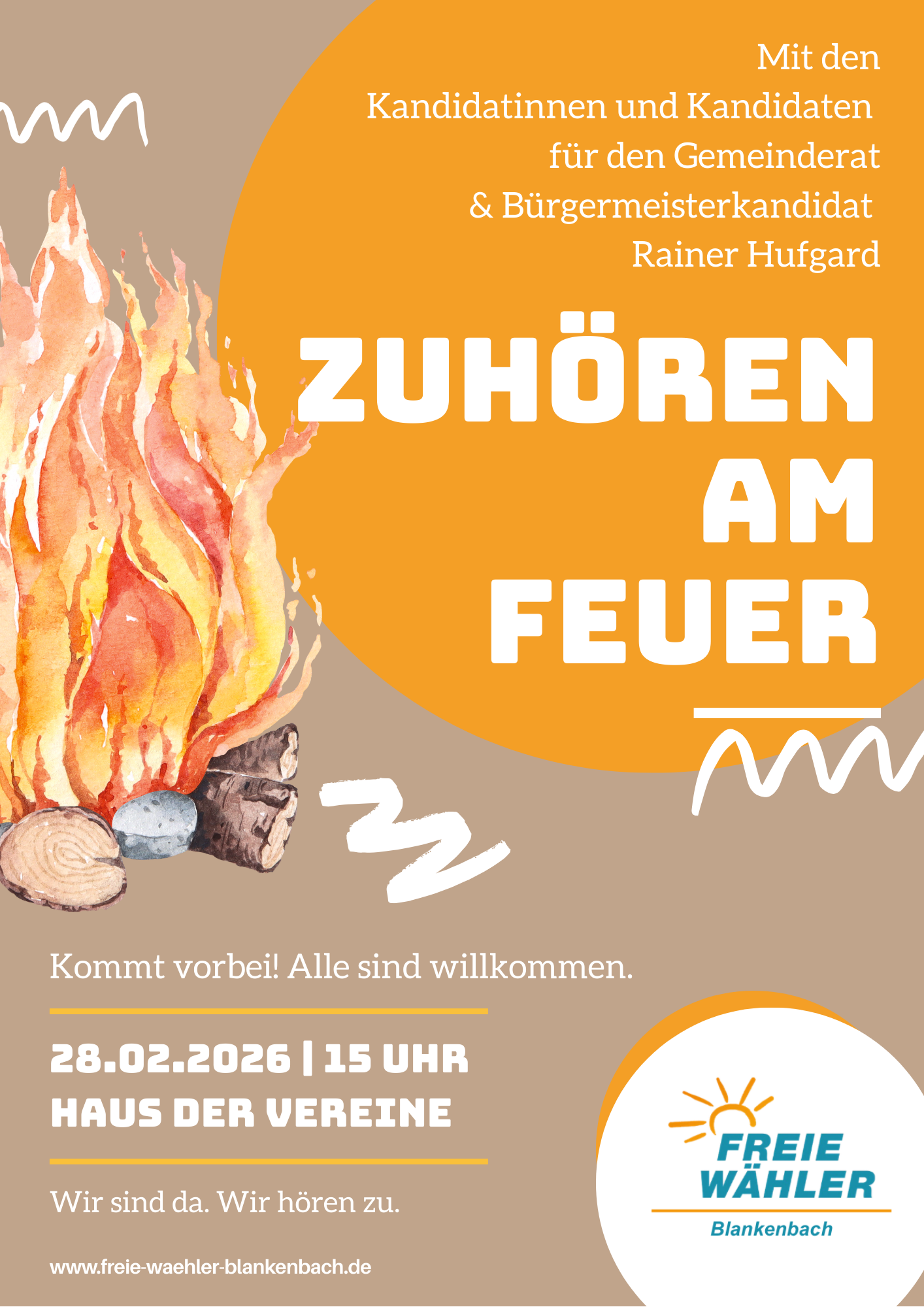 Termin: Sa, 28.02.26 Zuhören am Feuer