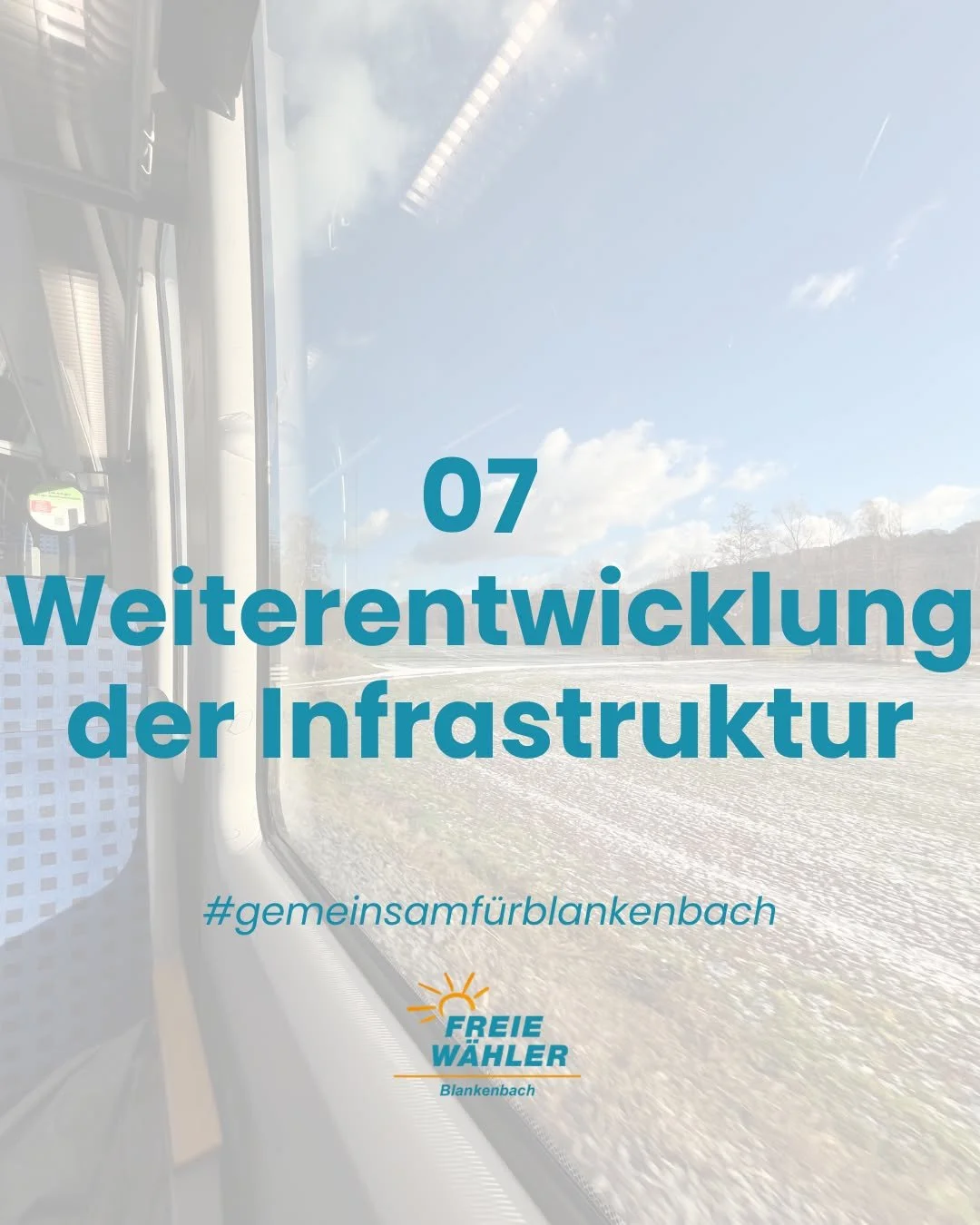 🚀 Zukunftsf&auml;hige Infrastruktur &ndash; ohne Ortscharakter zu verlieren

Nachhaltige Mobilit&auml;t, besserer Netzausbau (Glasfaser), verantwortungsvoller Umgang mit Gemeindemitteln &ndash; wir wollen Blankenbach voran bringen, ohne seinen Chara