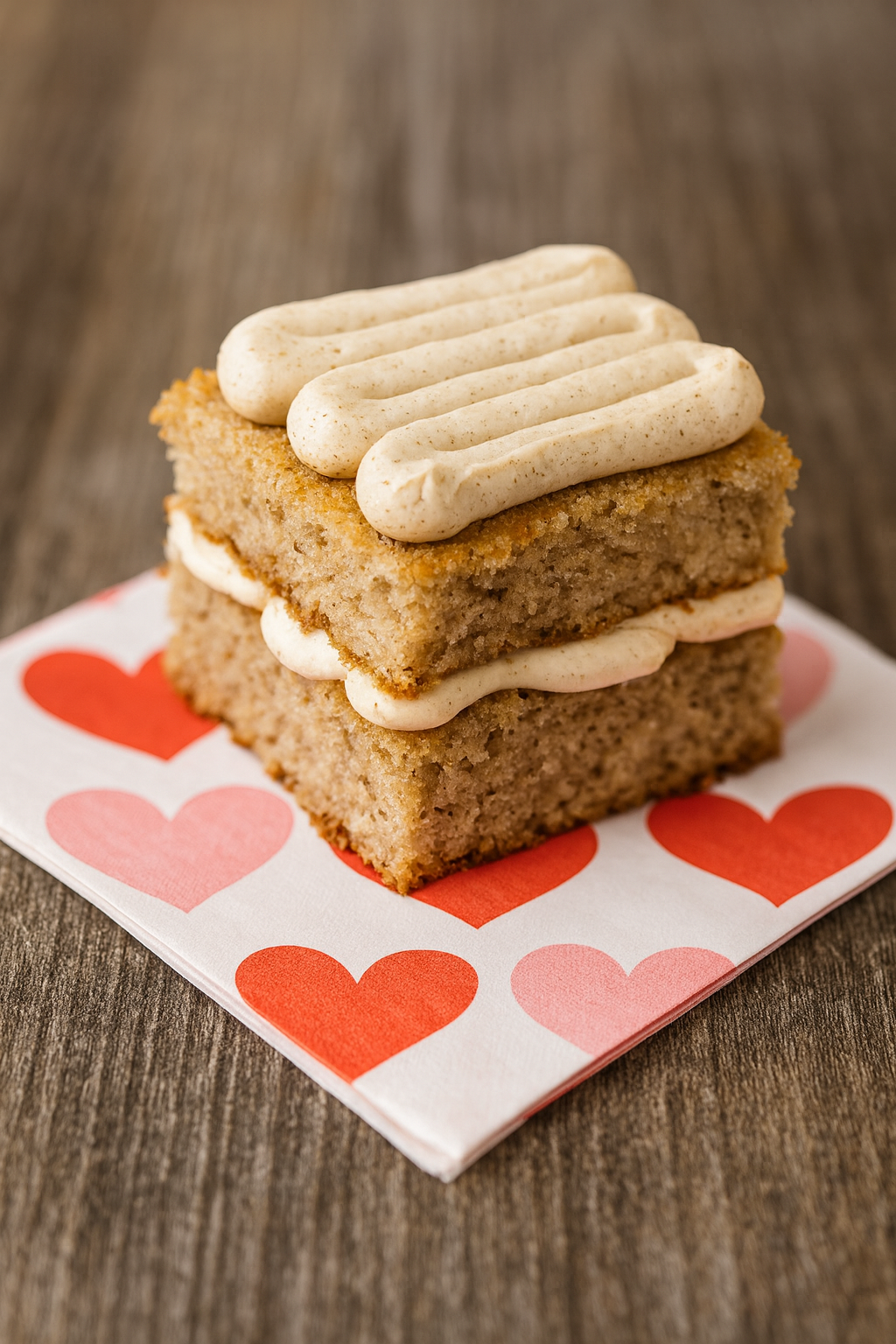 Chai Latte ---
Moist vanilla chai spiced sponge layered with a rich chai buttercream