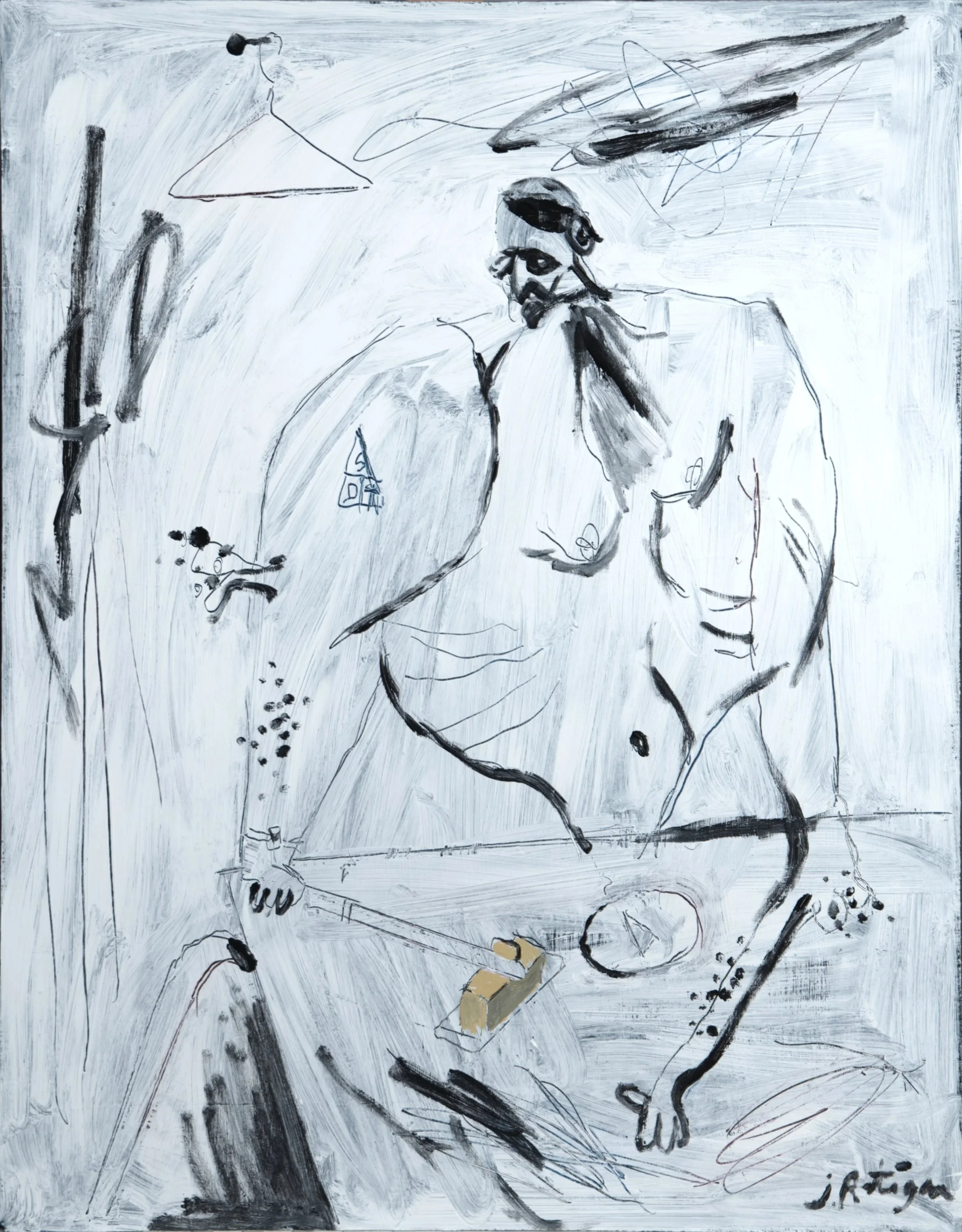 Man with Toast and Butter (Acrylic, 61cm x 77cm, 2025)