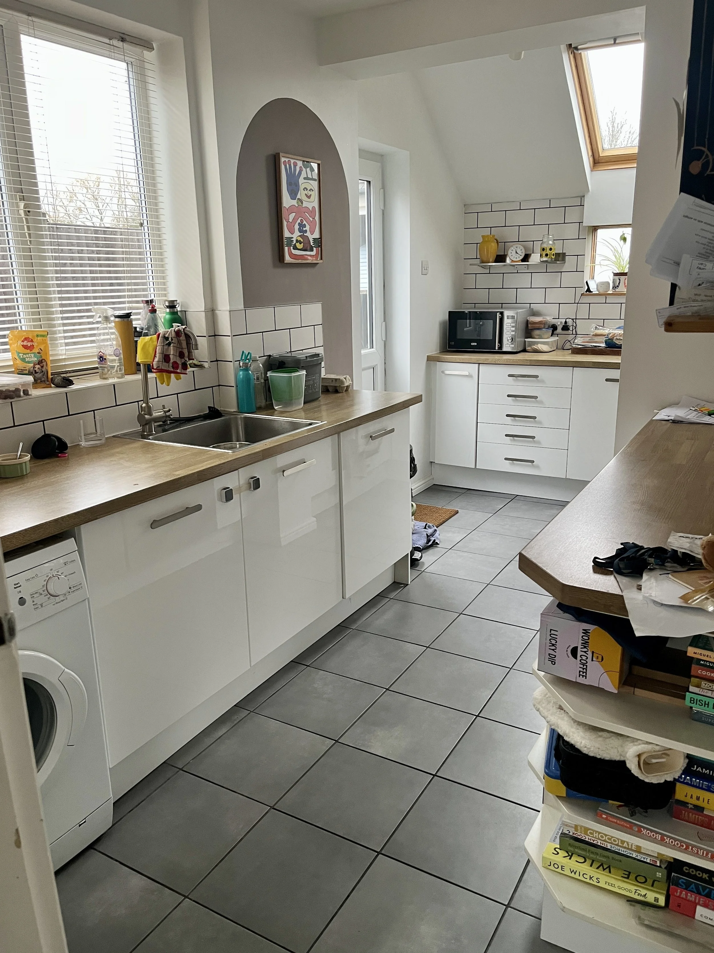 Try to get as much of the kitchen in the frame as possible, so we have a complete view of the space.
