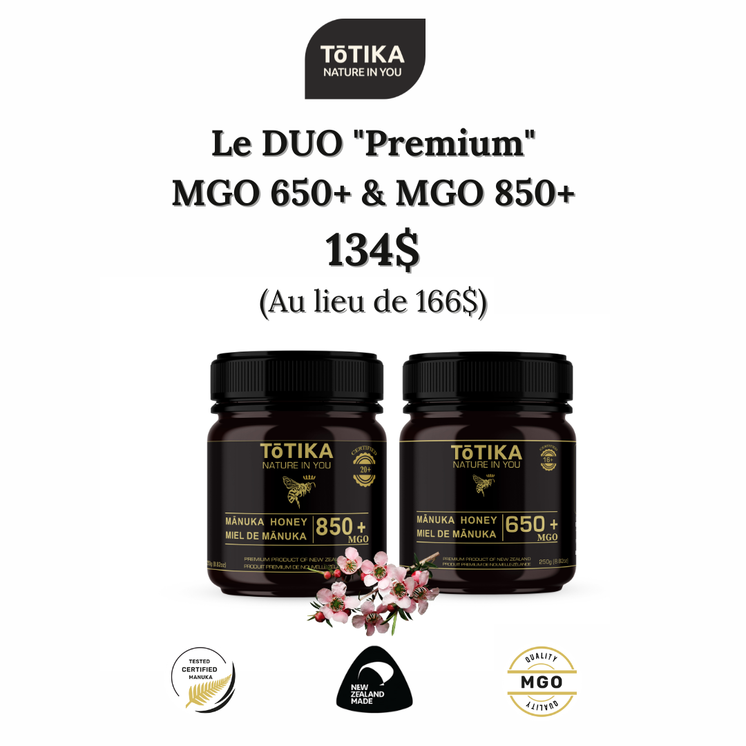 NZ Active Manuka Honey DUO MGO 850+ (MF 20+) & MGO 650+ (MF 16+)- 250 grams each jar