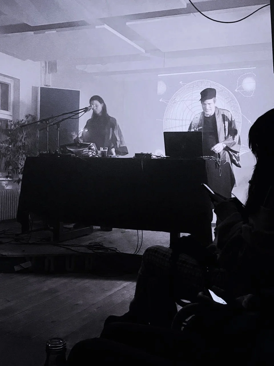 Deadbeat and Letizia Trussi performing as Ak Welders Guild