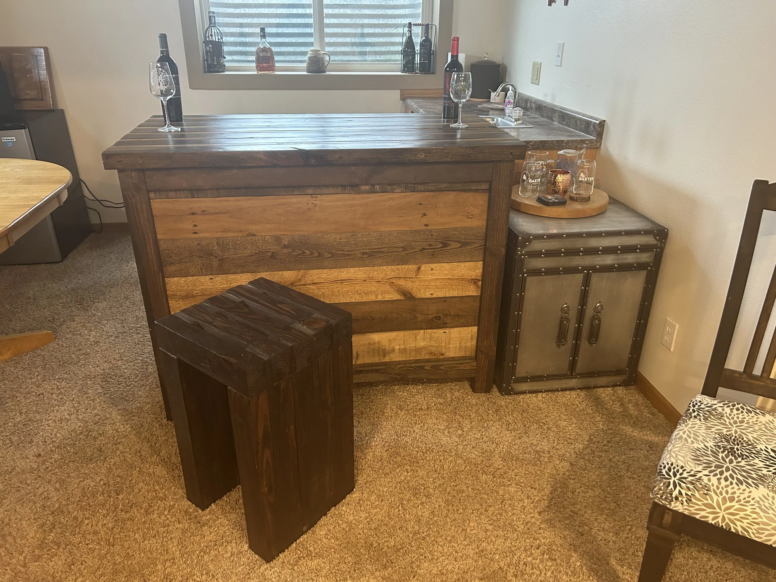 Custom Handcrafted Wood Bar
