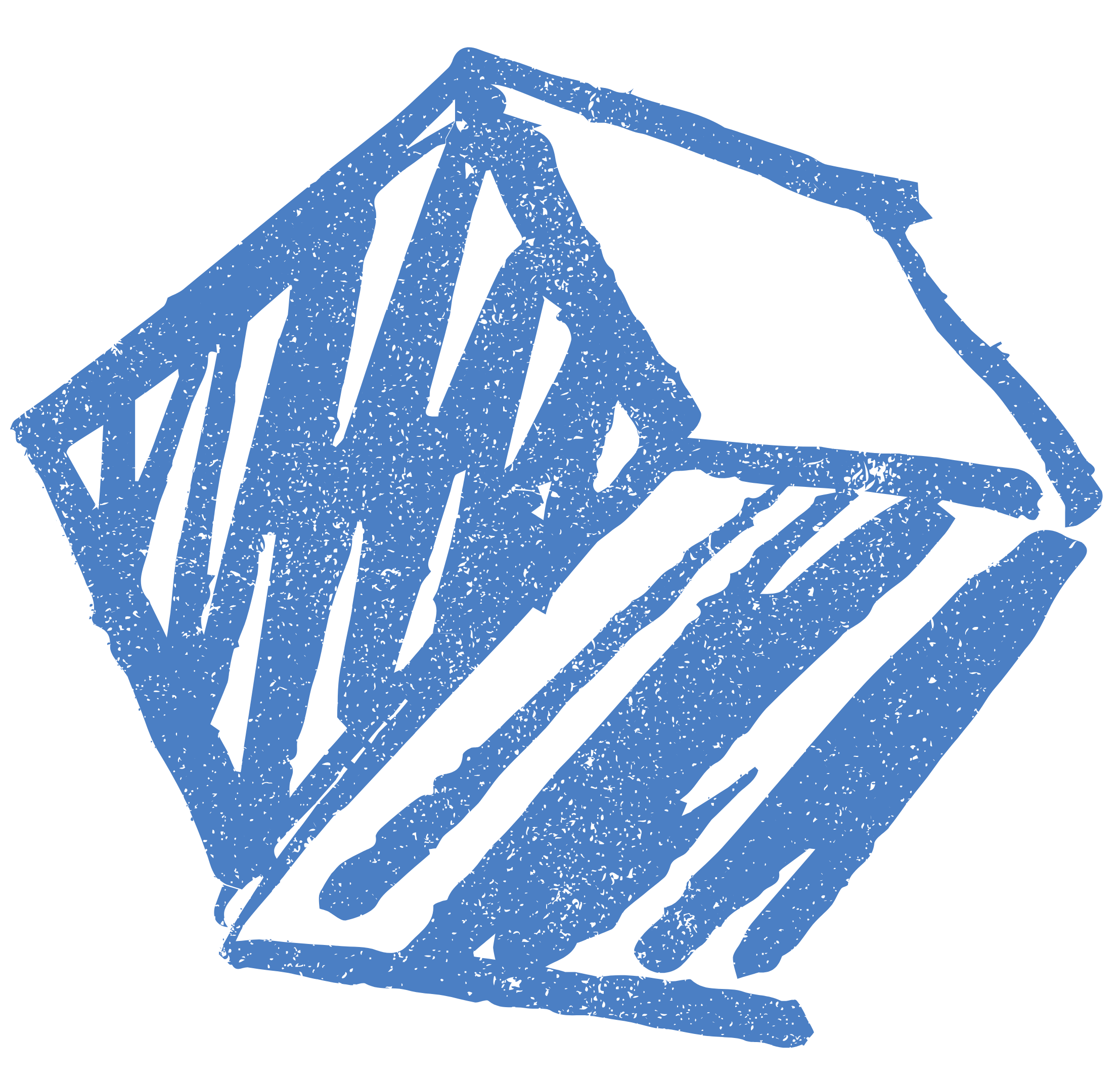 Blue 3D wireframe cube illustration on black background.