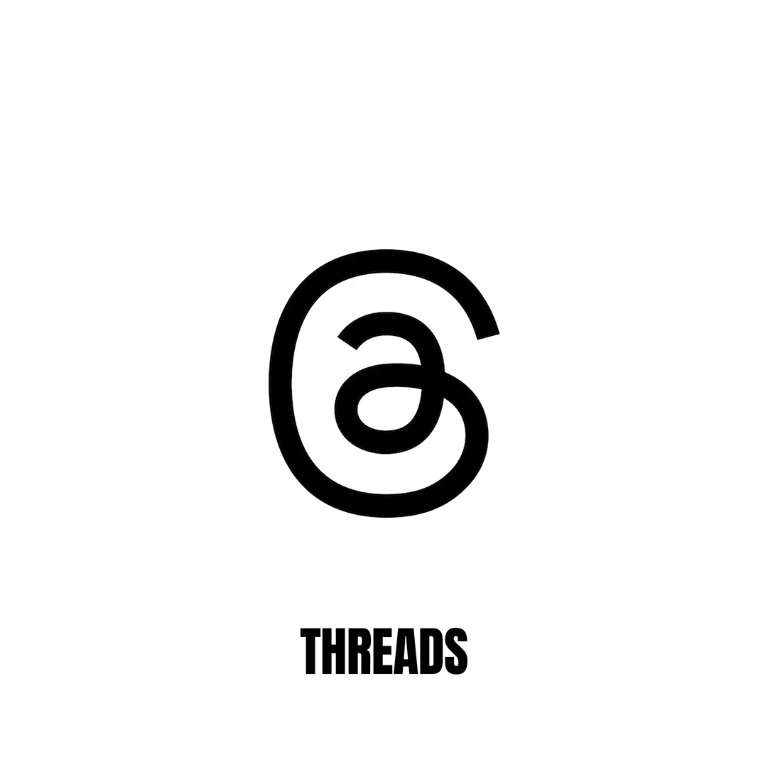 Stylized black icon resembling interconnected threads or loops with the word 'THREADS' below.