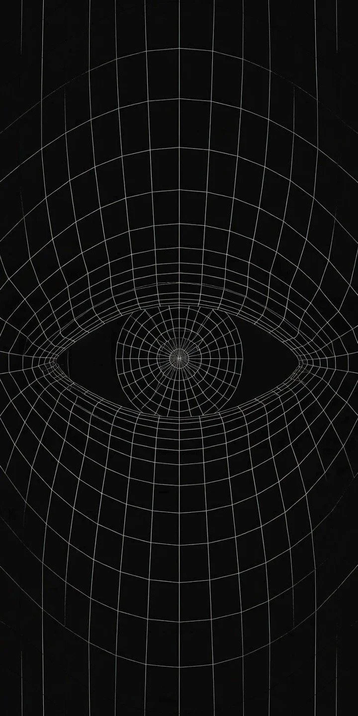 Représentation graphique d'une grille en forme d'œil en perspective.