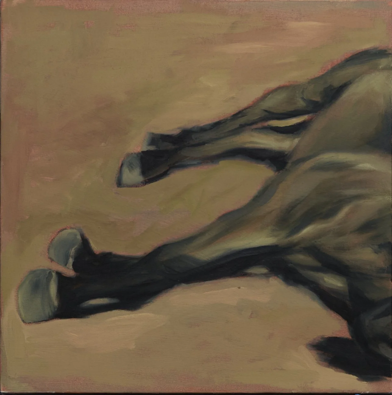 Pintura de un caballo muerto.