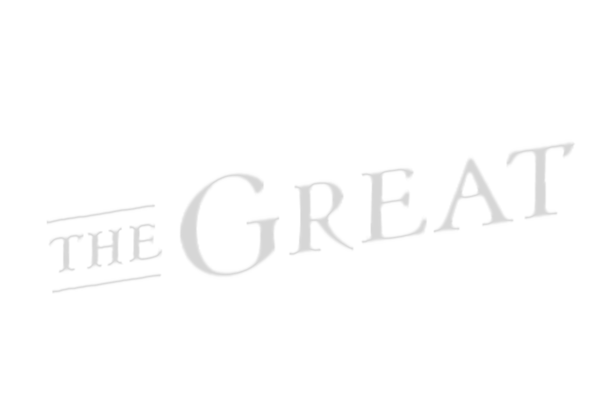 The word "GREAT" in three-dimensional, white, stylized letters with a shadow effect.