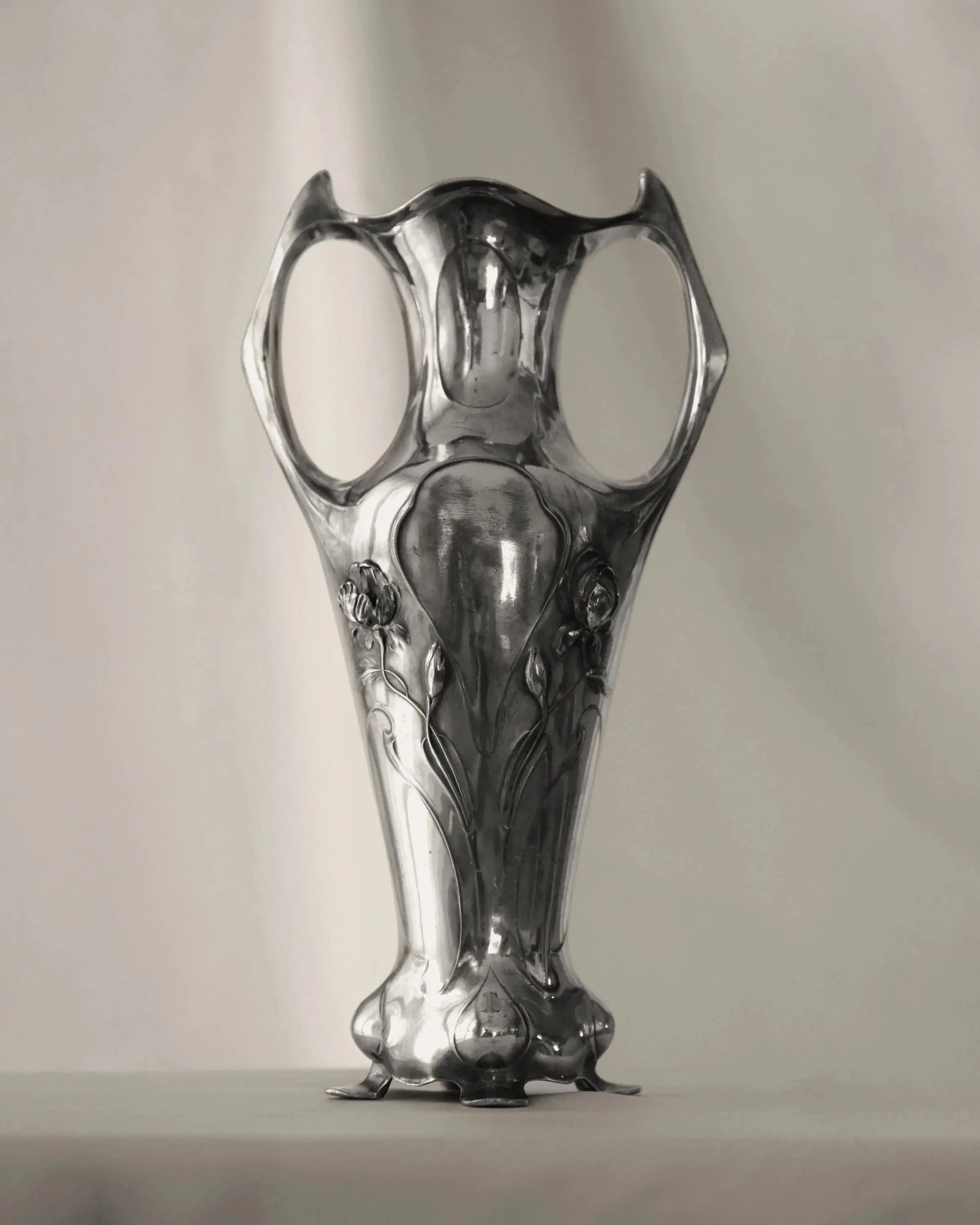 Art Nouveau Floral Relief Vase