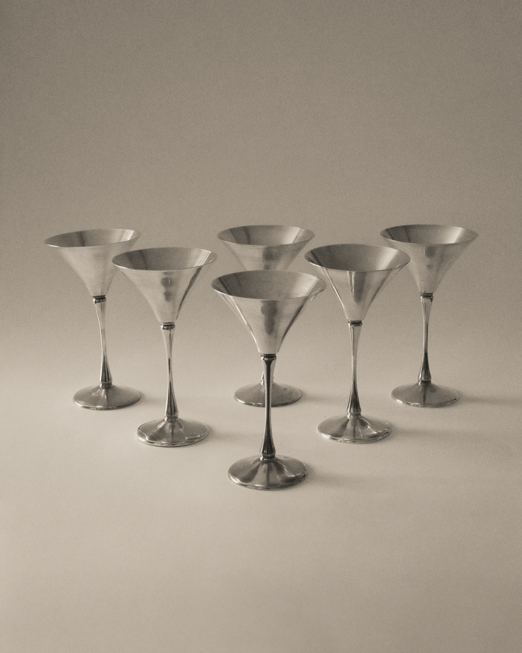 Set of Silver Plated Martini Glasses