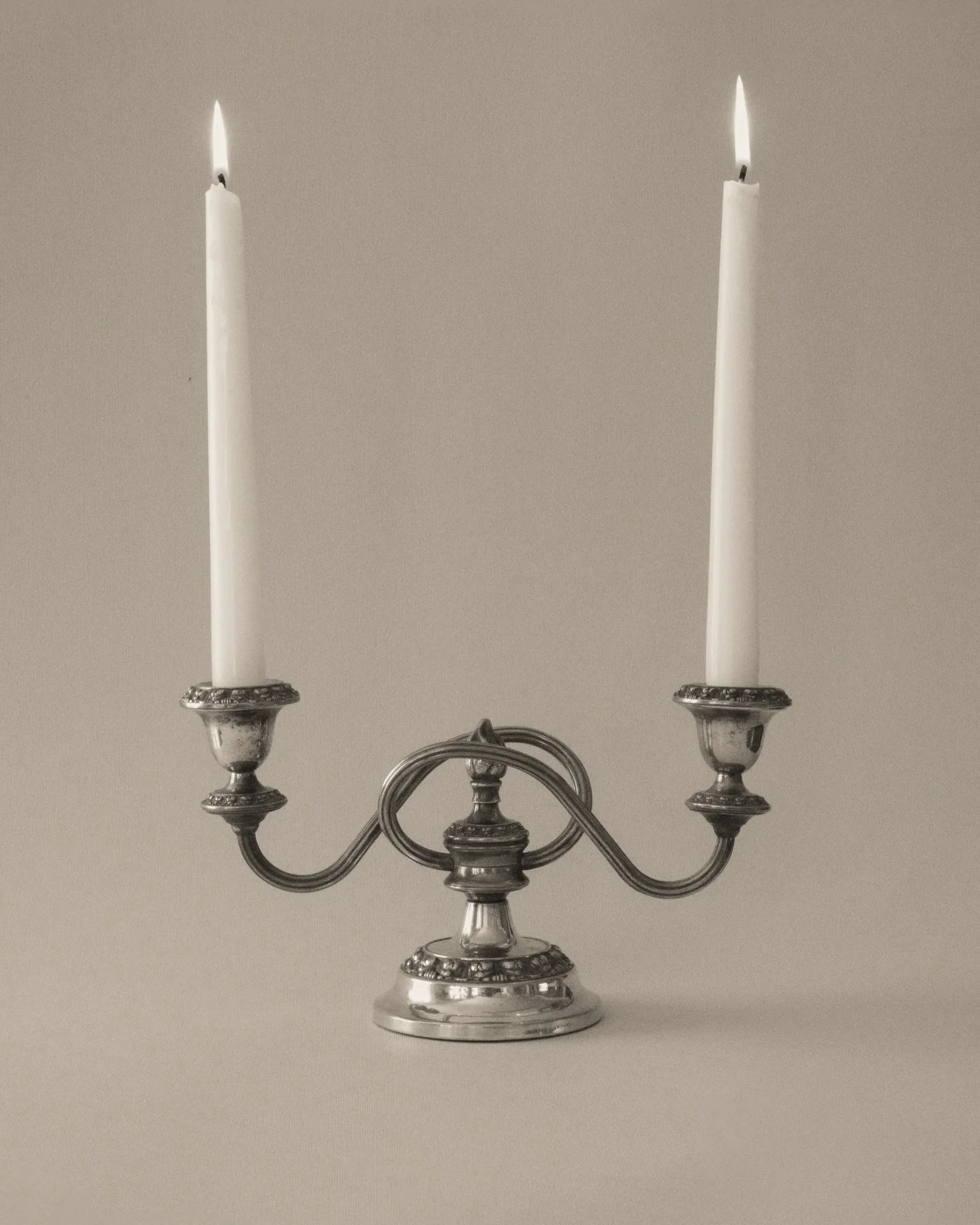 Vintage Silver Plated Three Arm Candleholder