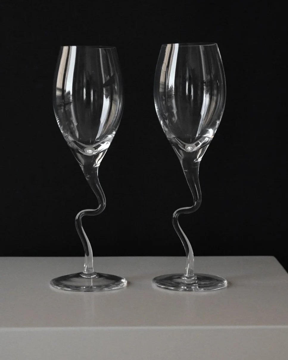 Vintage Swirl Champagne Flutes