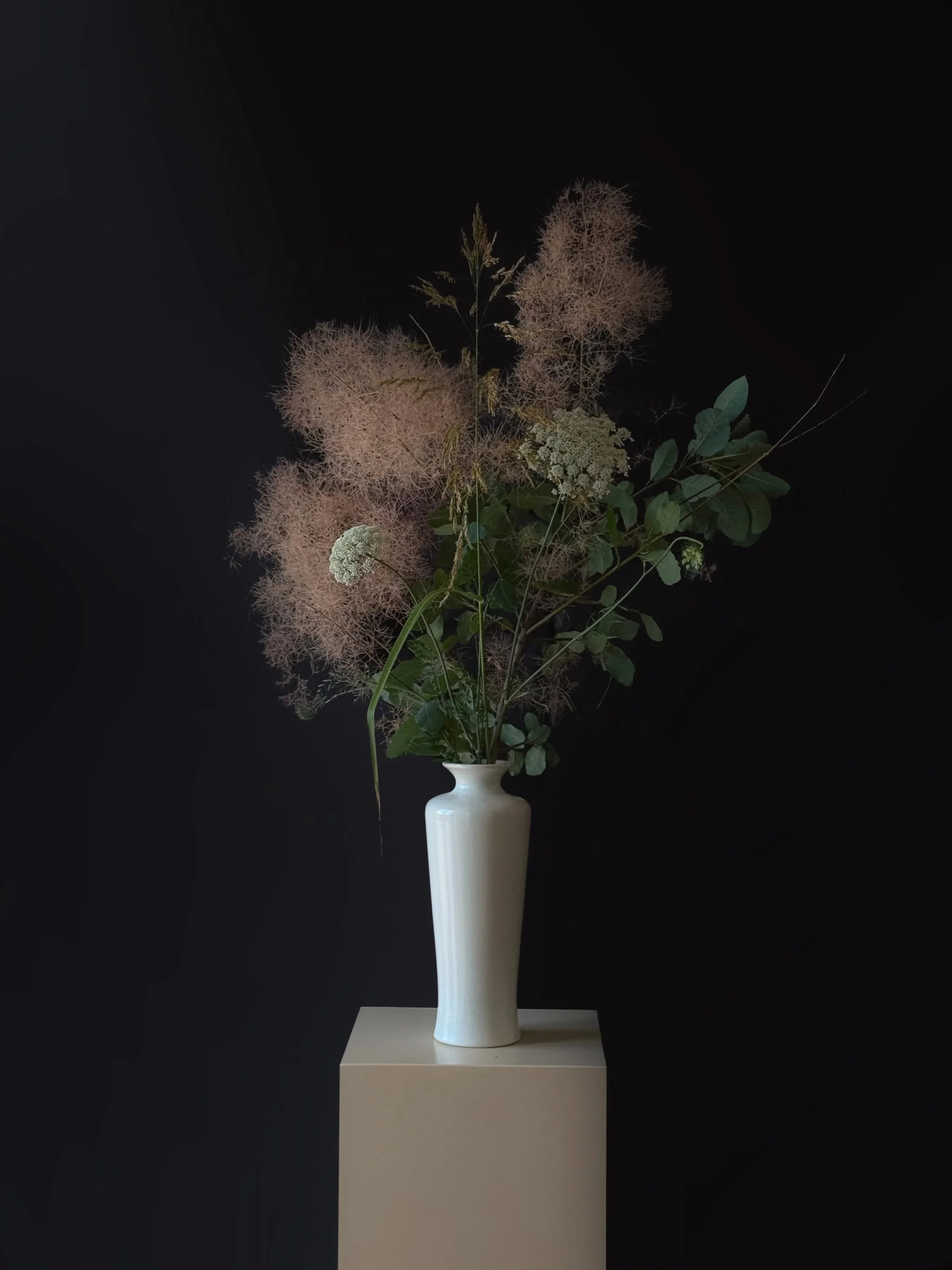 Vintage White Ceramic Vase