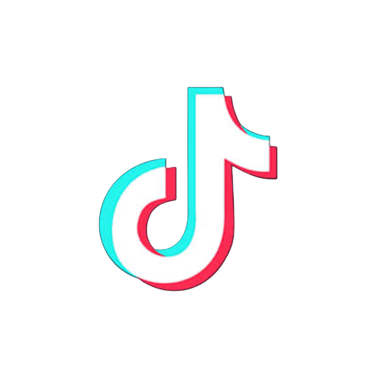 TikTok logo with a black background.