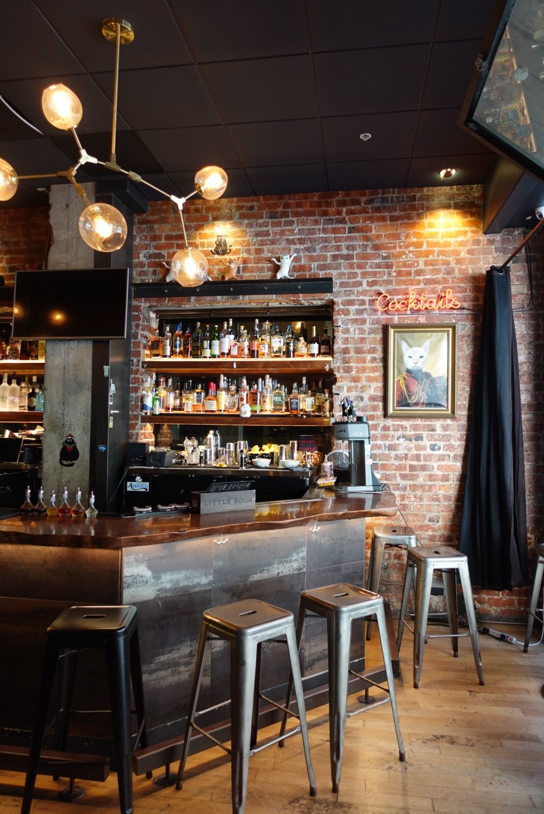 Main dining area at Lost Cat with flexible seating