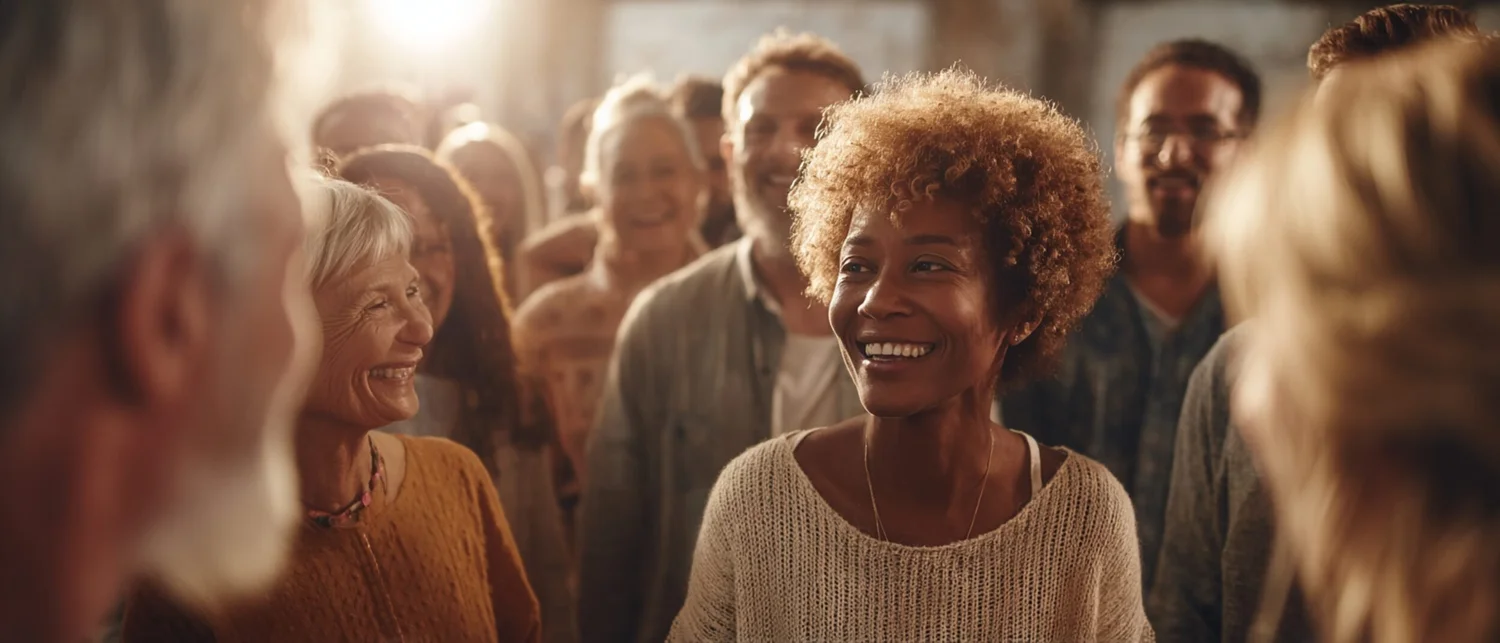 Atlanta skyline from a rooftop event space at golden hour