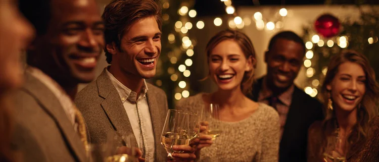 An intimate candlelit holiday party table