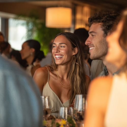 Guests gathered indoors at a private event