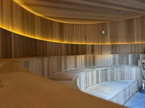 Wood-fired sauna at Alchemy Springs