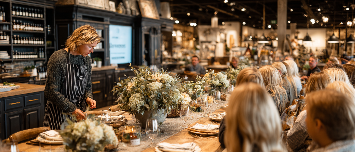 Courtyard with string lights and palmettos at a Charleston event venue
