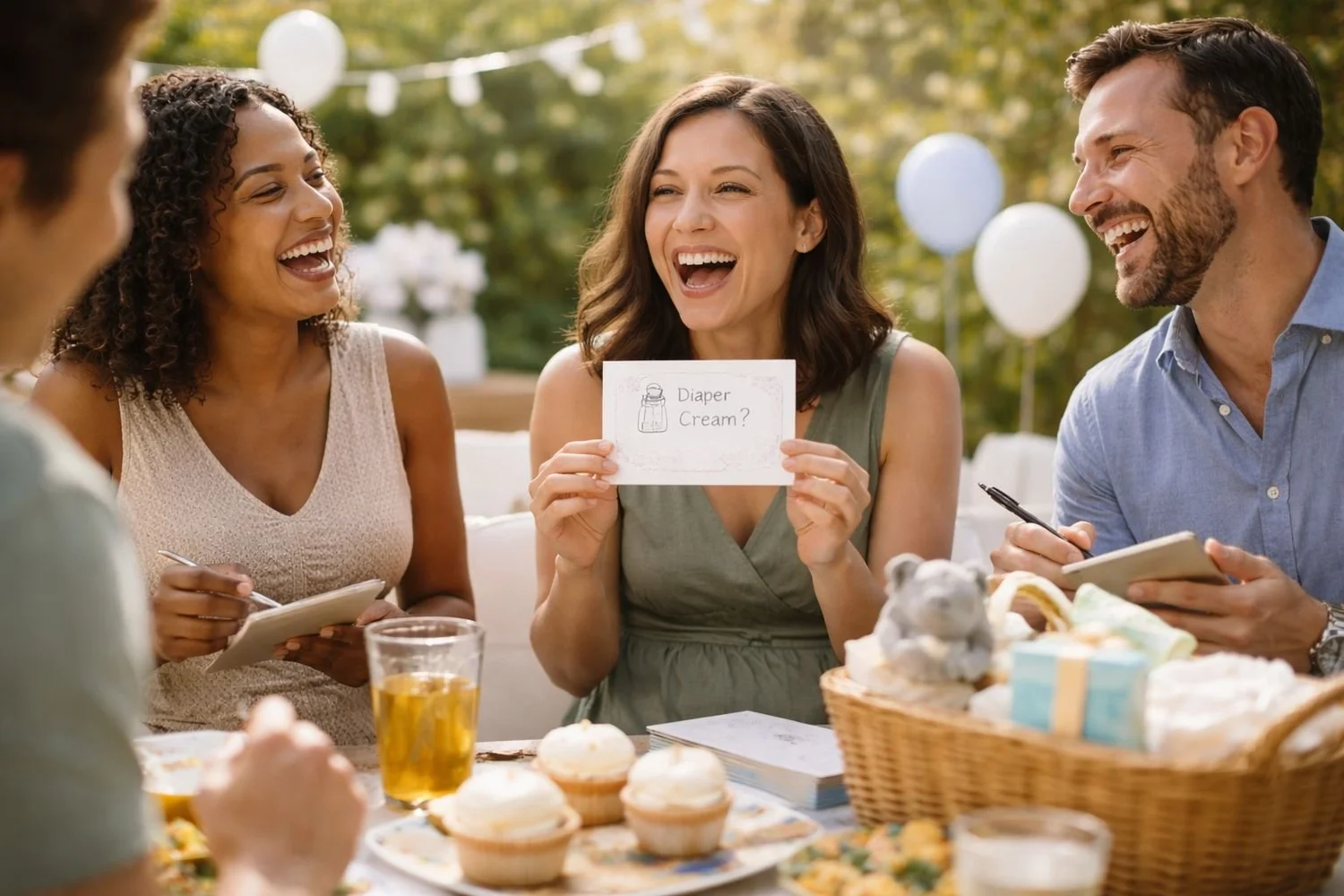 Women celebrating at a bridal shower brunch in a bright private dining room with flowers on the table
