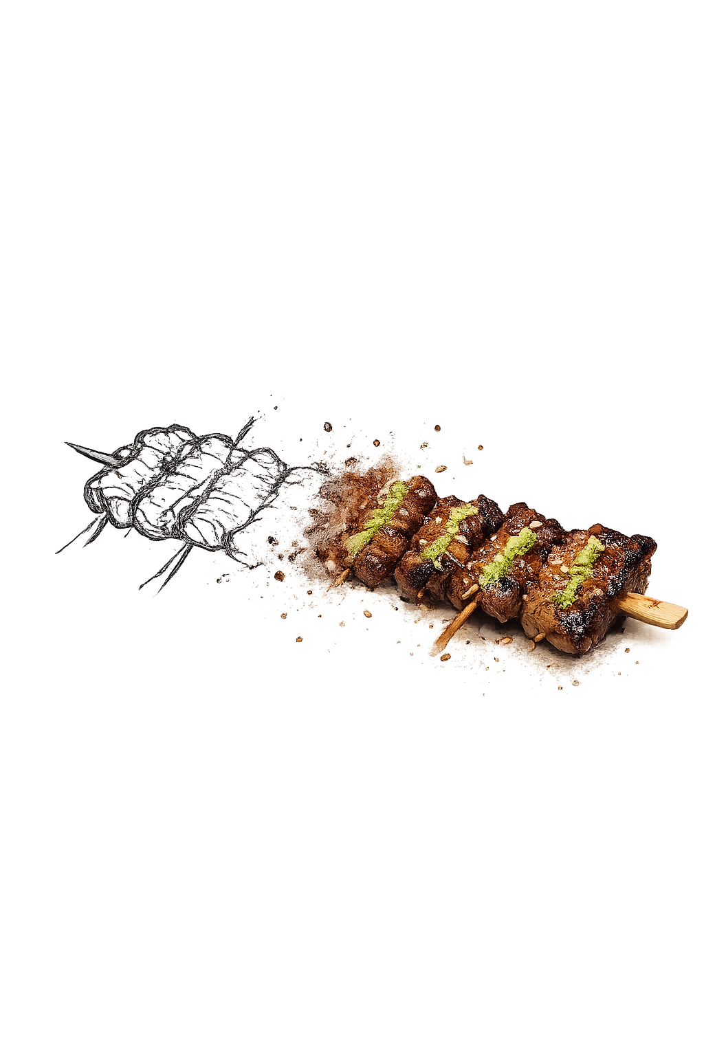 HATCH wagyu yakitori — binchotan grilled skewer, DTLA catering