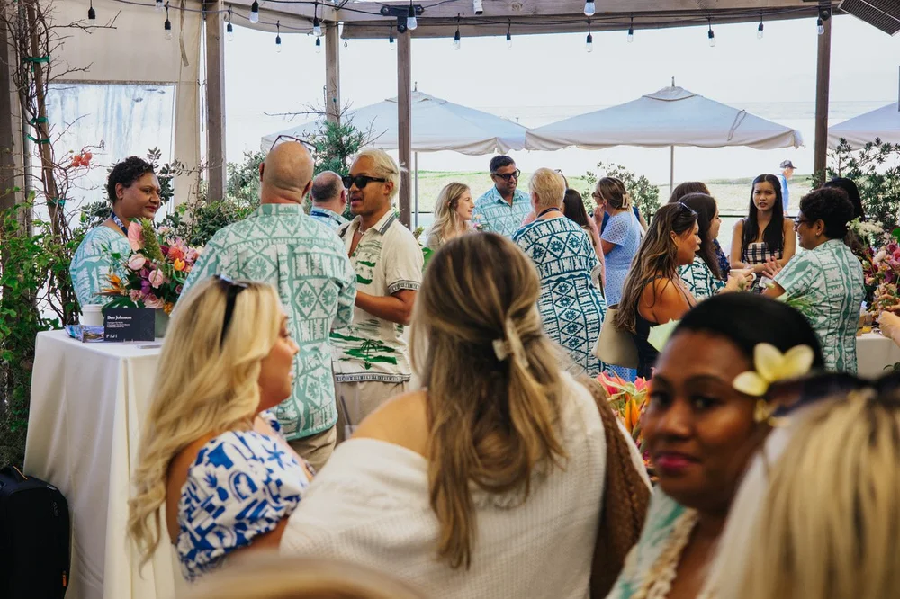 The beachfront patio at Fig Tree Venice Beach set up for a private event