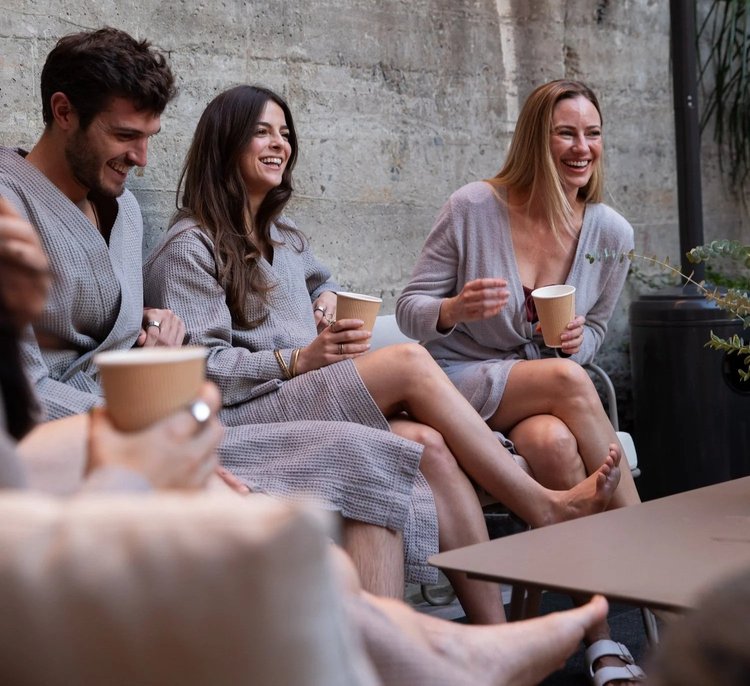 Alchemy Springs outdoor event space at night