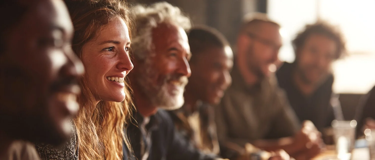 Private room with a large table set for a working lunch with laptops and notepads