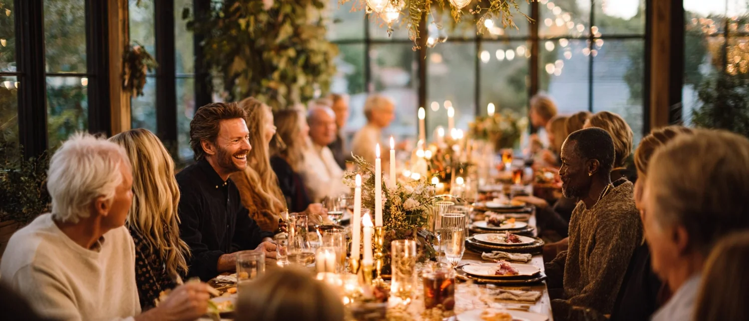 An upscale holiday party with elegant decor at a San Diego venue
