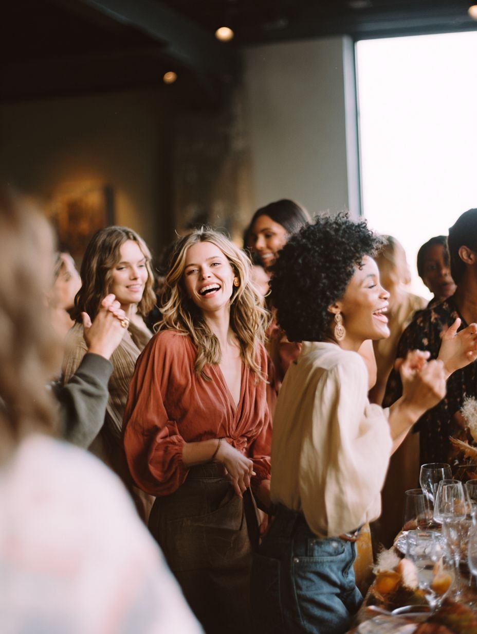 Close friends celebrating at a private event