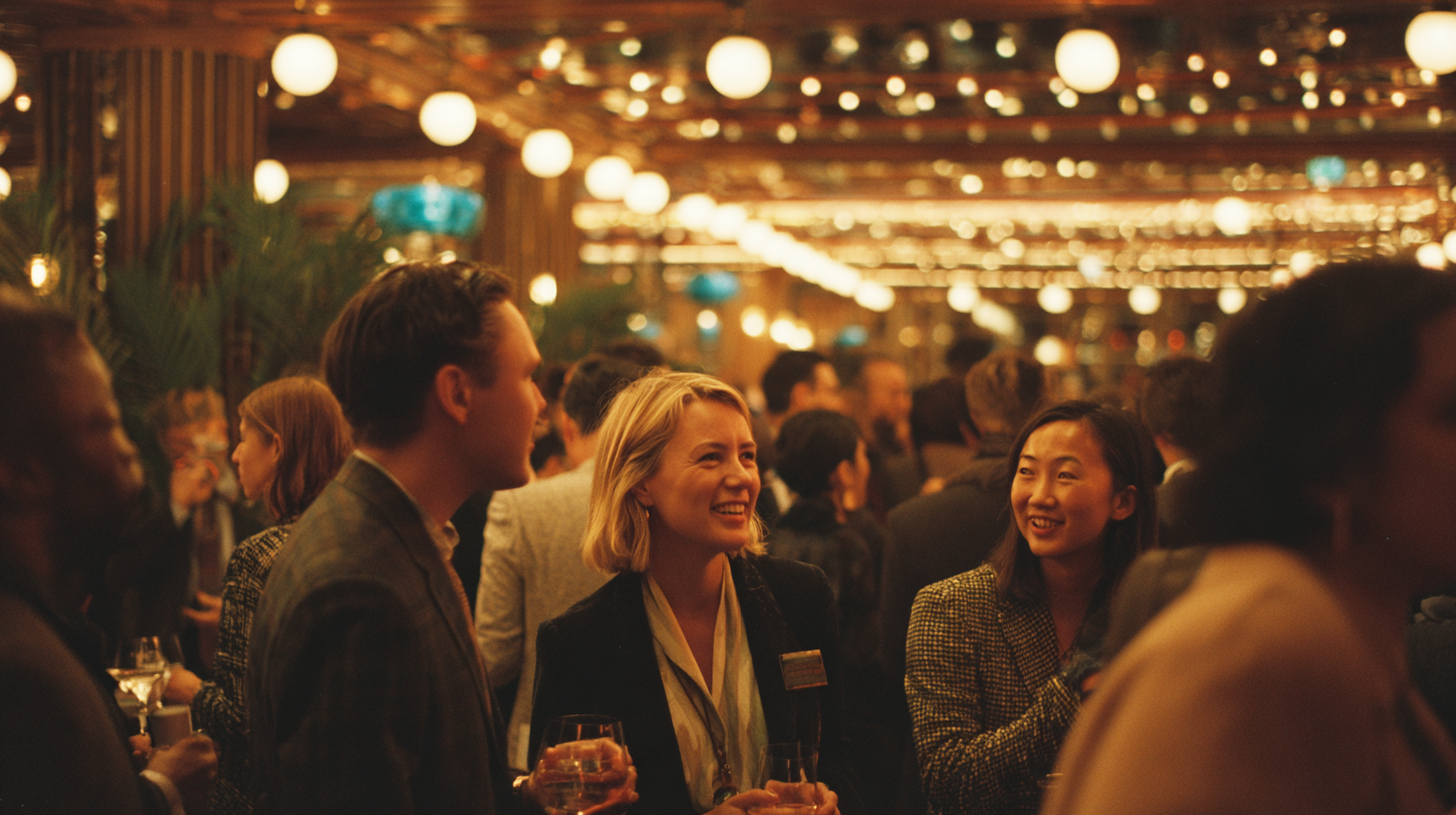 Guests gathered at an evening private event