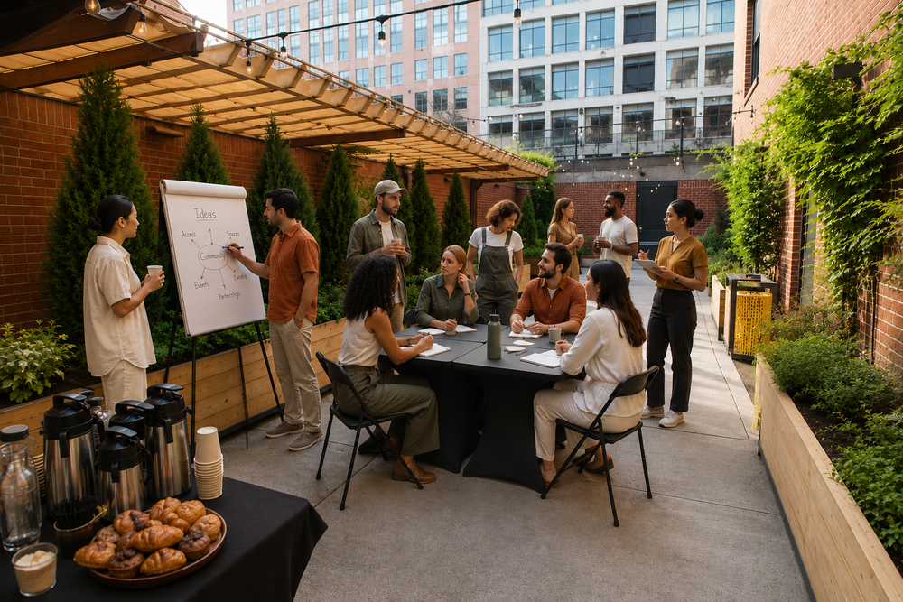 Patio with people