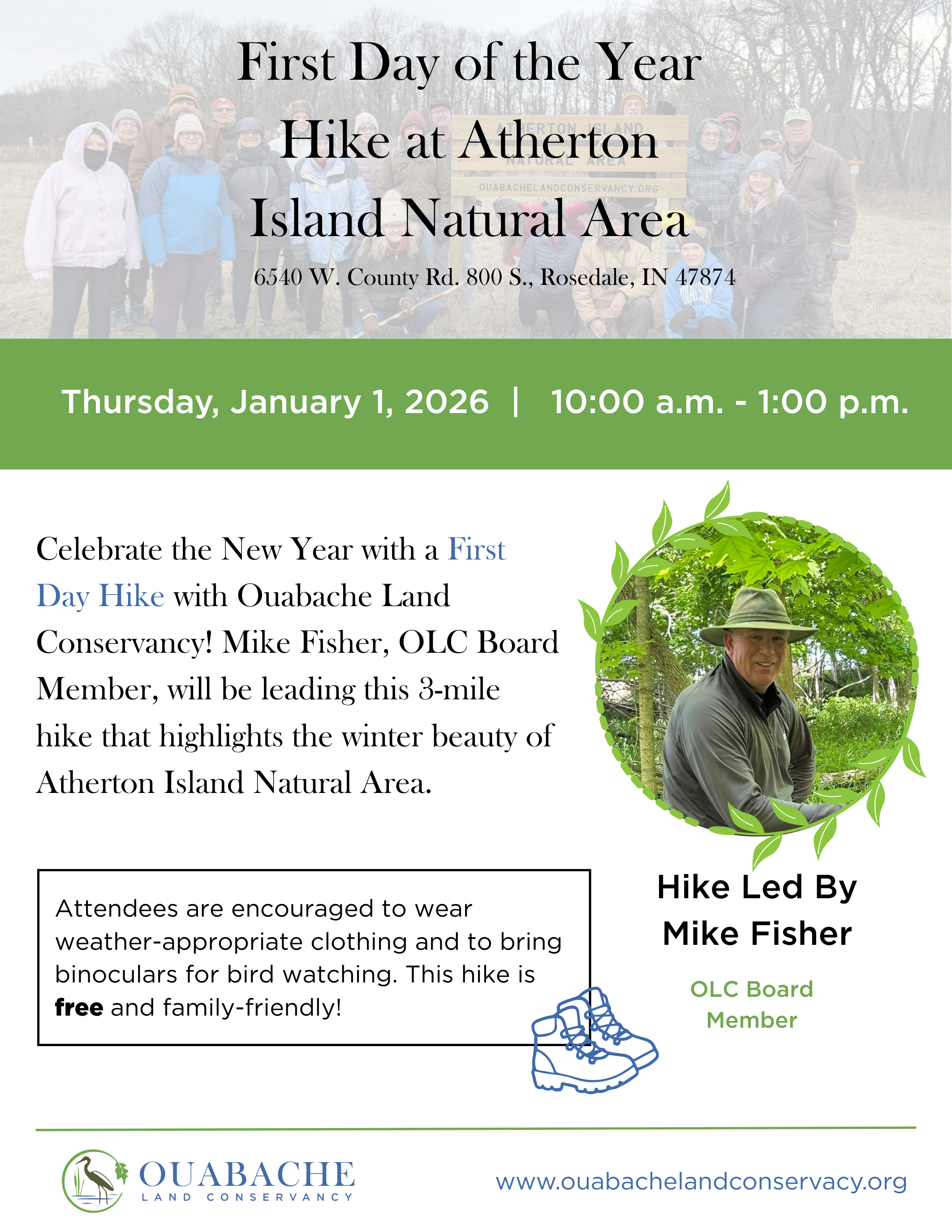 First Day Hike at Atherton Island Natural Area