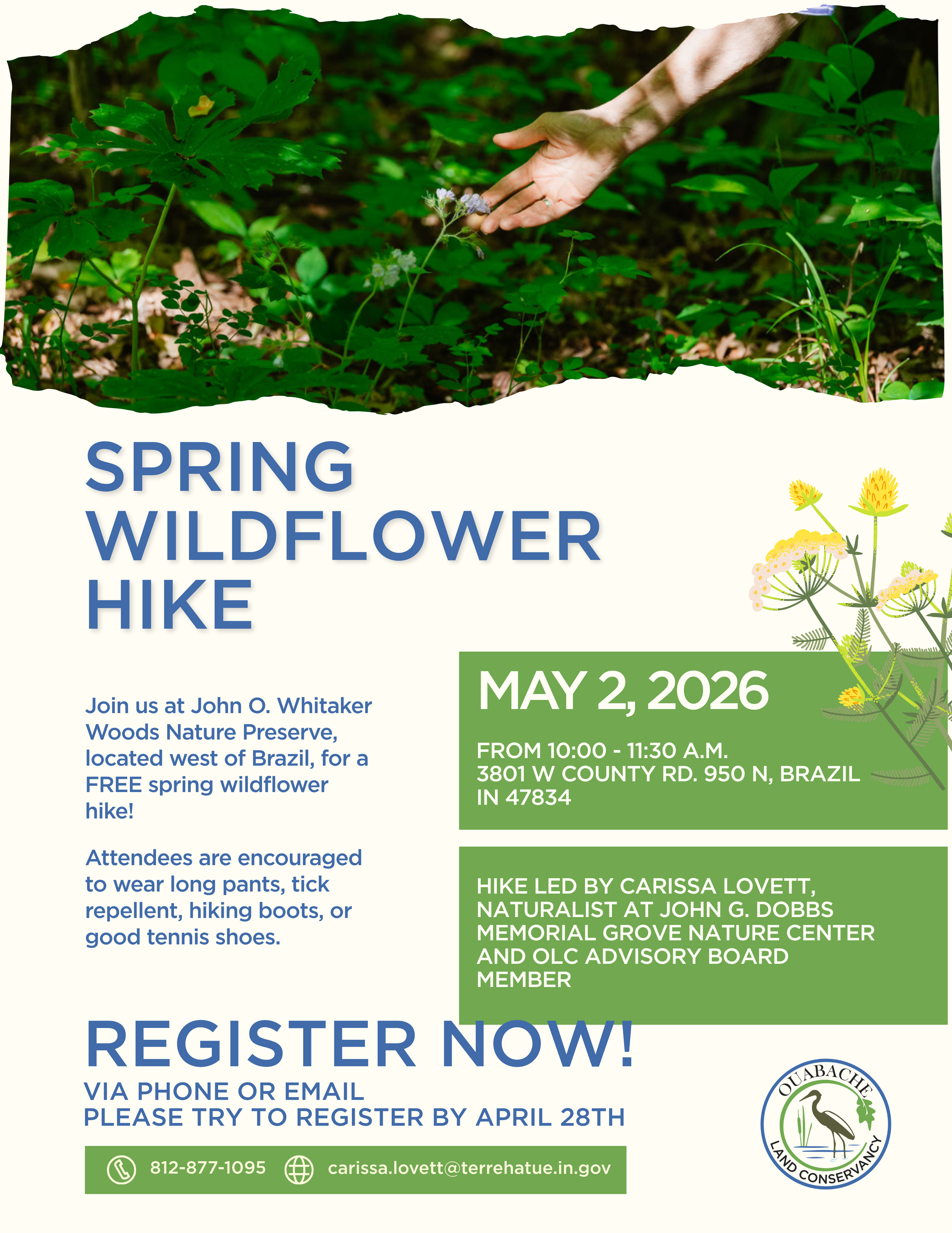 Spring Wildflower Hike at John O. Whitaker Woods Nature Preserve