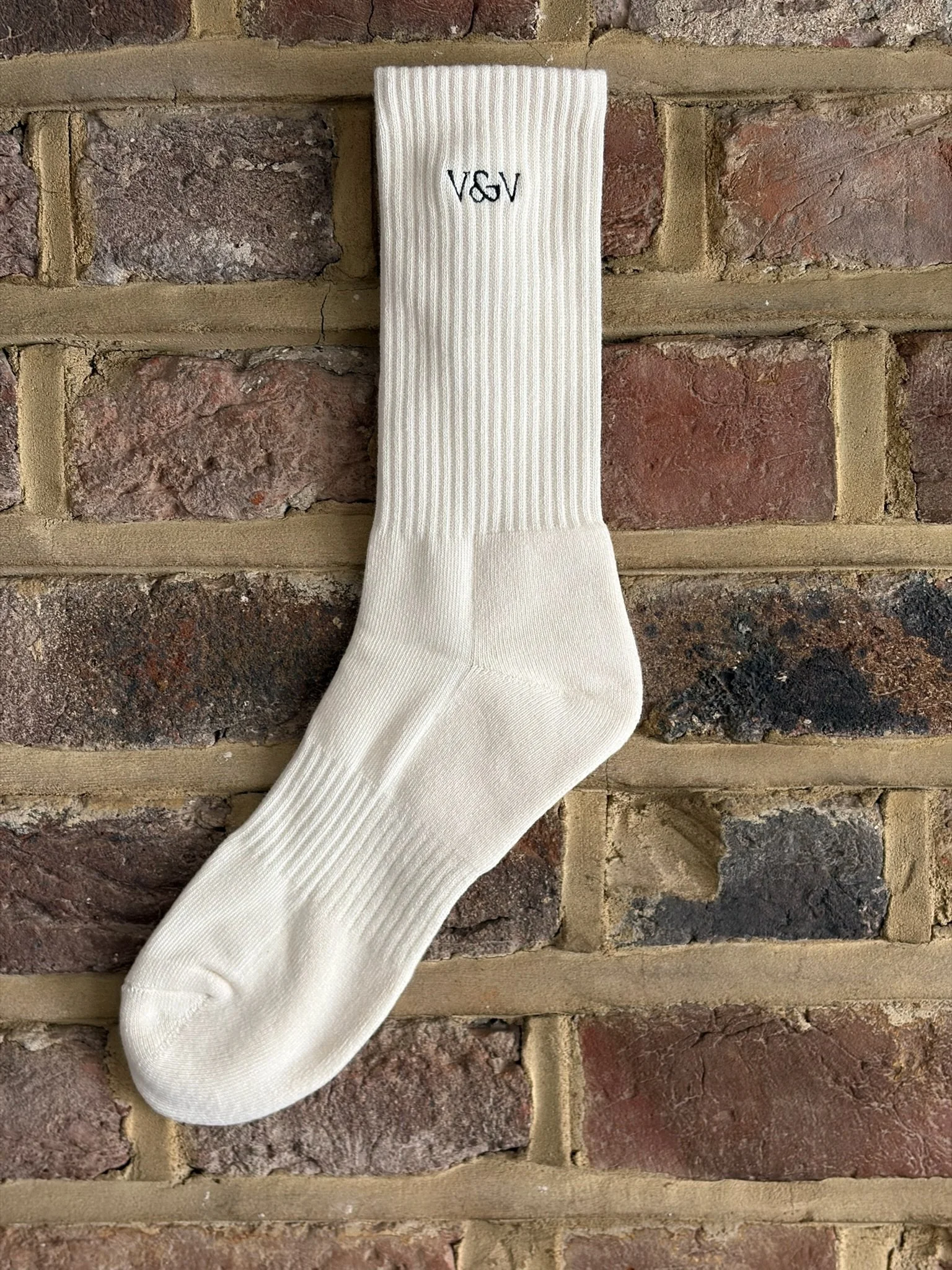 Mid-Calf Embroidered Socks twin pack