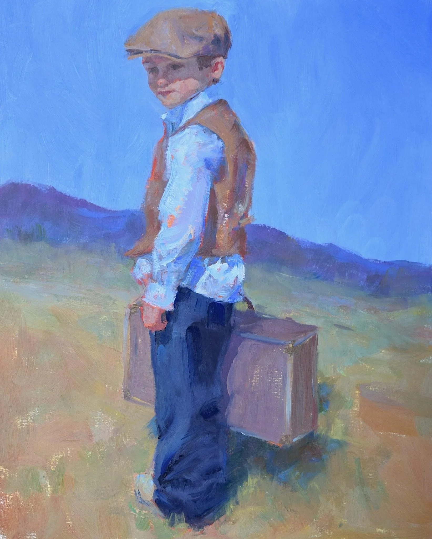 Suitcase Full of Stars, 20x16, Oil on Linen