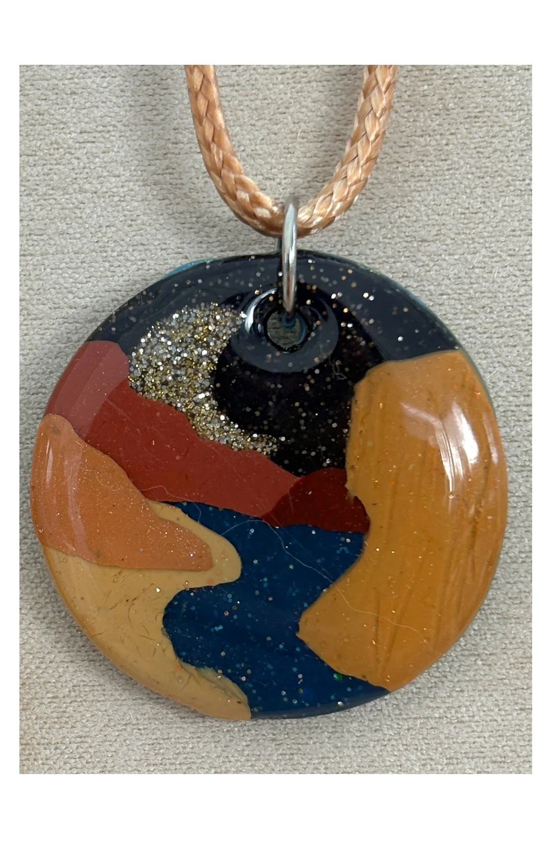 Crescent moon at night pendant