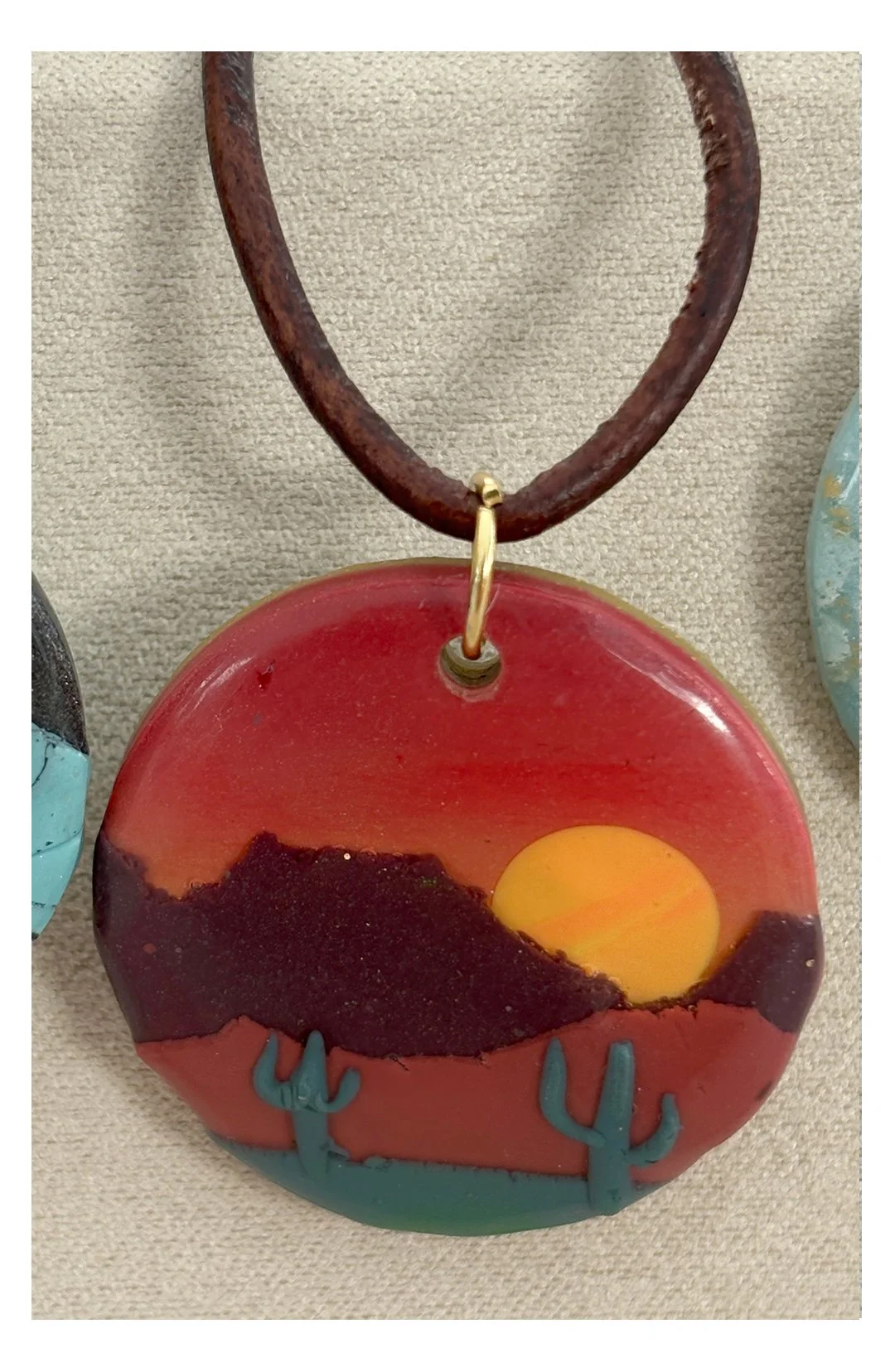 Cactus in the desert sun pendant
