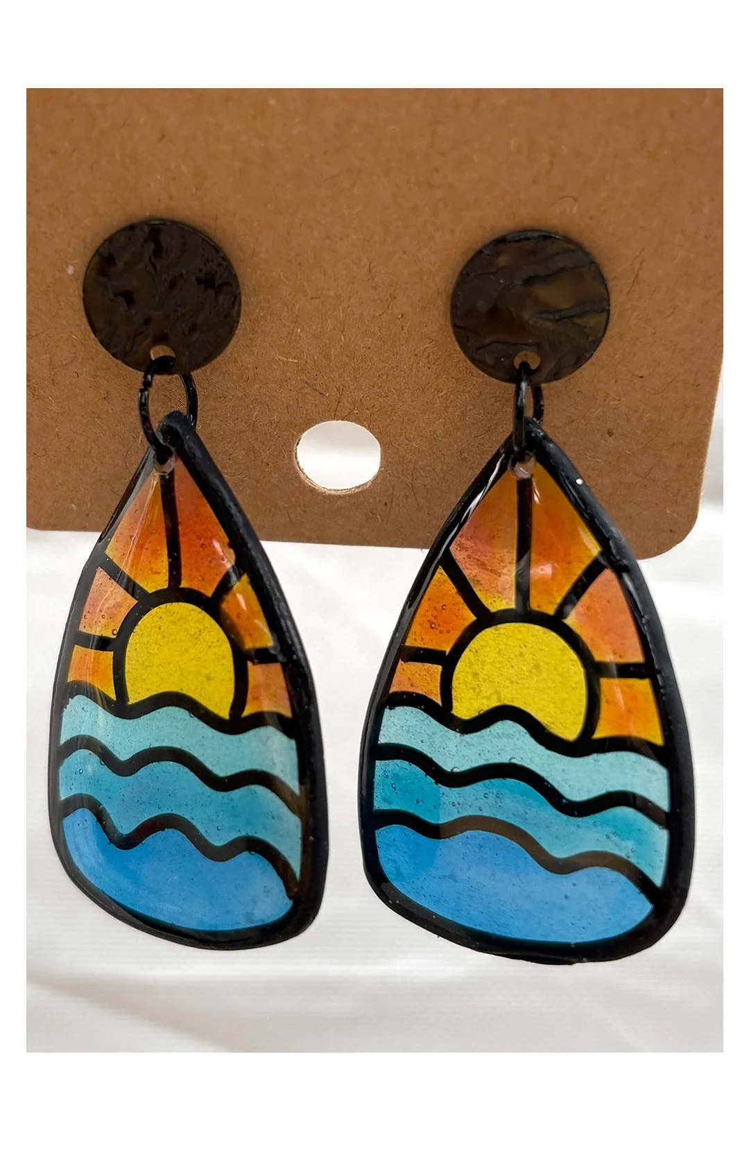 Sun over water earrings