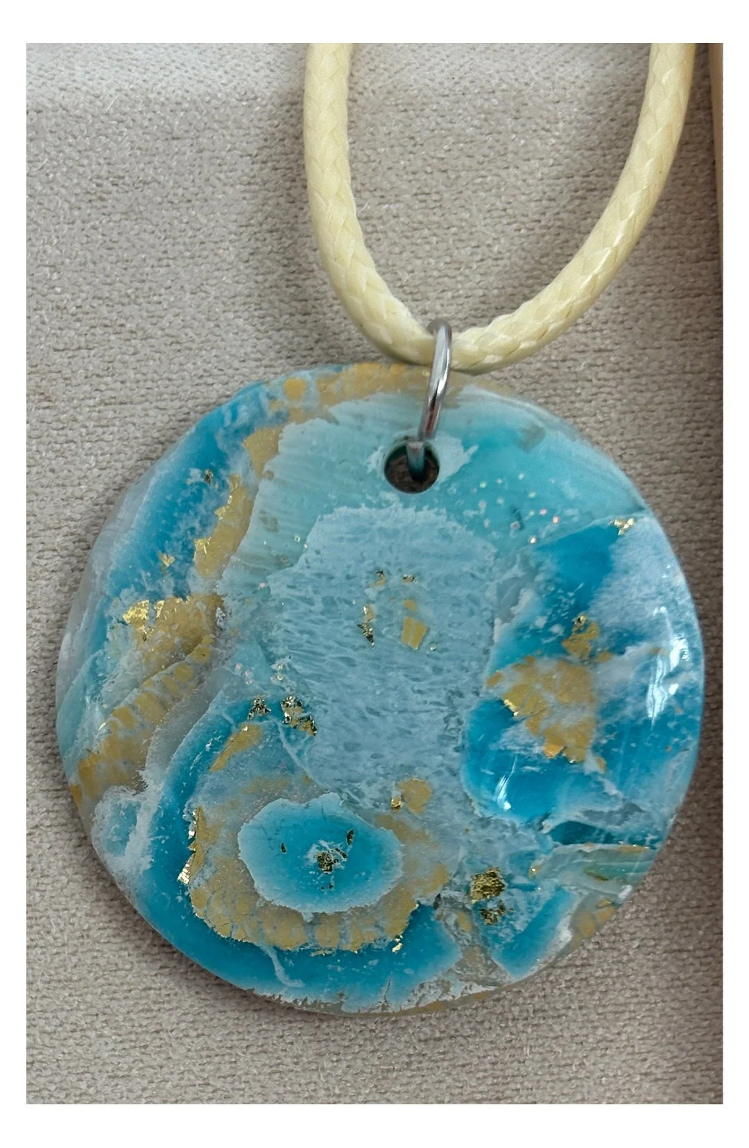 Blue gold marble pendant