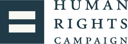 Equal sign symbol with the words 'Human Rights Campaign' next to it.
