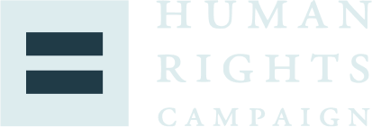 Equal sign symbol next to the words 'HUMAN RIGHTS CAMPAIGN'