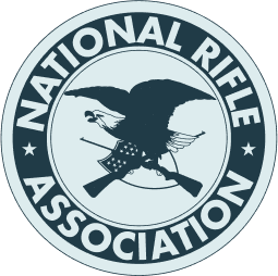 National Rifle Association logo with an eagle clutching a rifle