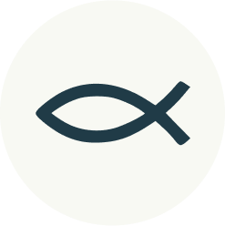 Simplified fish symbol on a light background