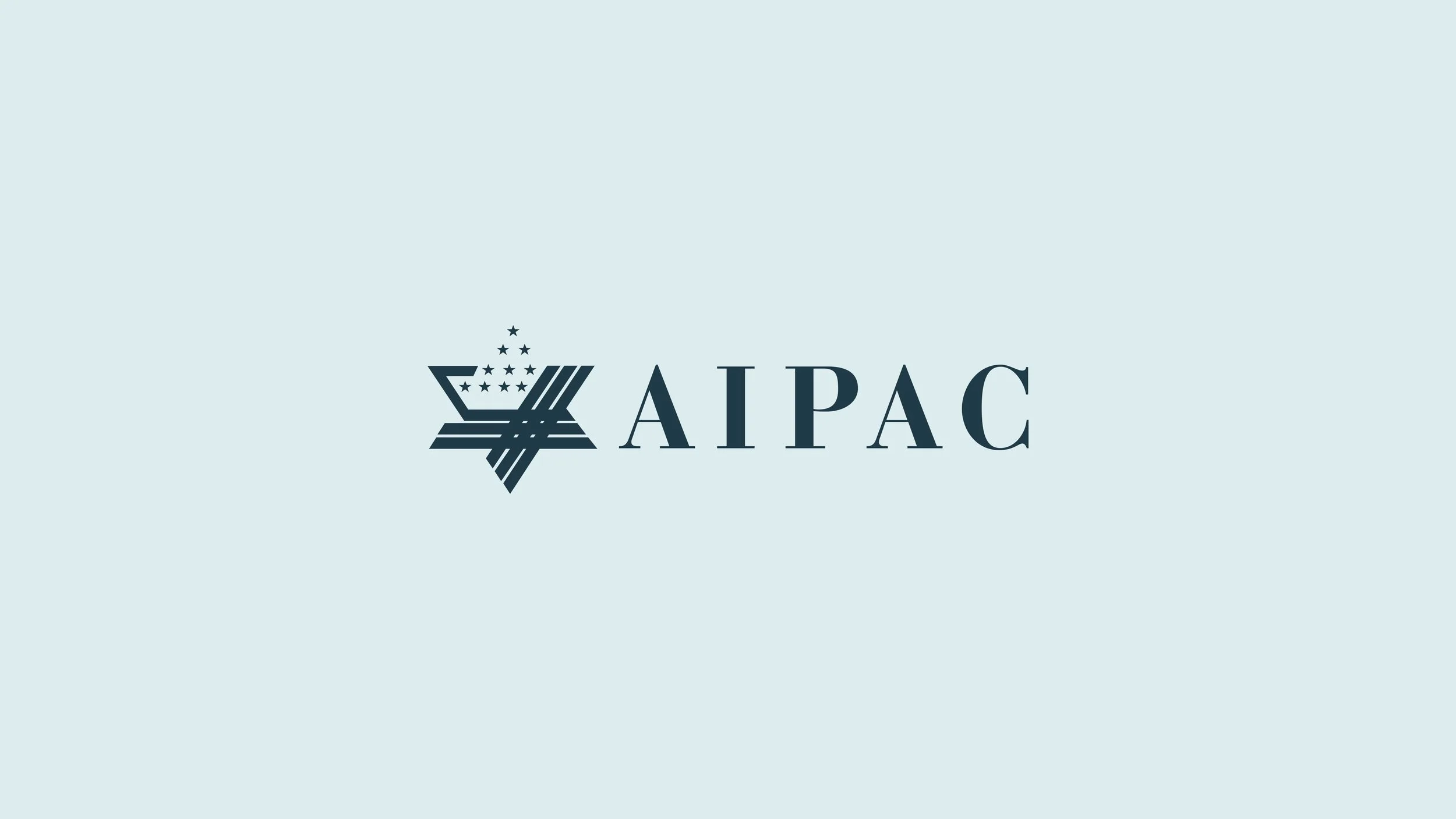 Logo of the American Israel Public Affairs Committee (AIPAC) with an abstract star and map of Israel design and the acronym AIPAC.